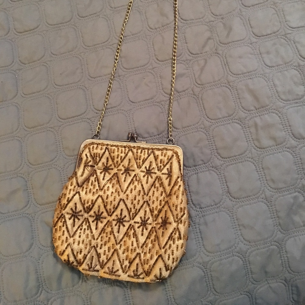 Little gold beaded evening bag